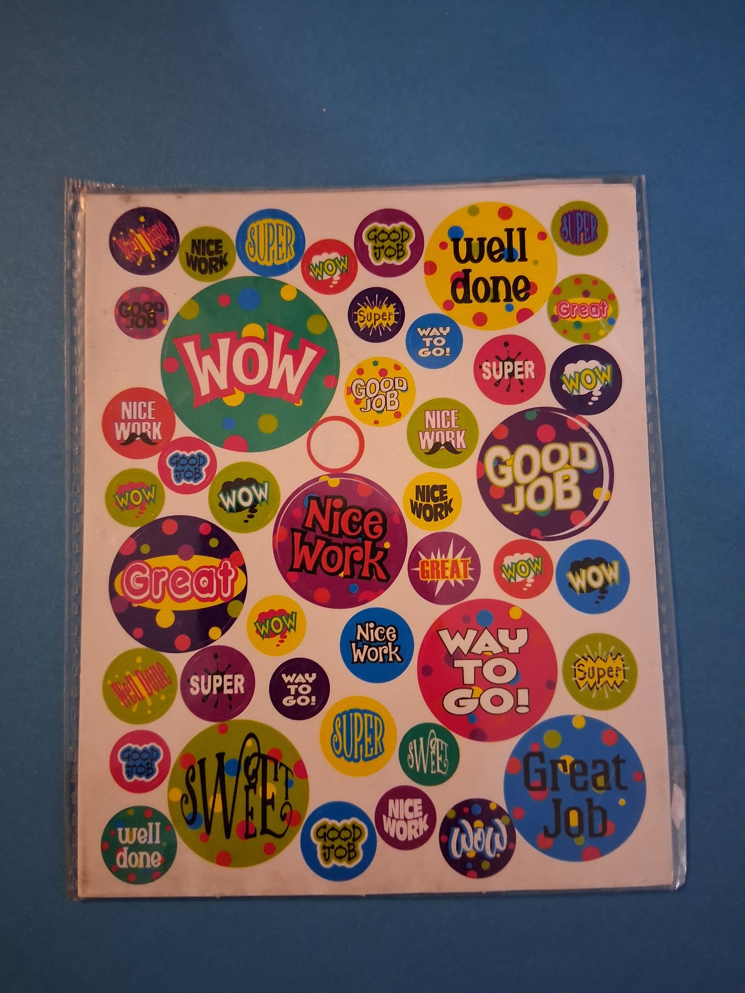 Sticker Pack — 44G Praise & Reward Circle Stickers (~50 pieces)